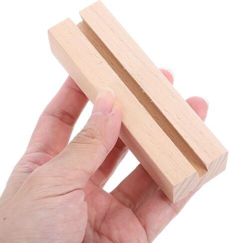 Sewroro 4pcs Wooden Calendar Stand Business Card Desk Display Tabletop Place Card Holders Wedding Table Number Holders in Saudi Arabia