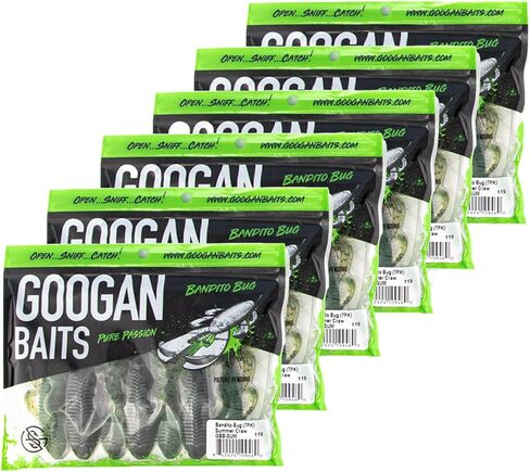 Googan Squad Bandito Bug Fishing Lures - Soft Bait for Bass Fishing, Swim Baits with Unique Kicking Action, Saltwater and Freshwater Fishing Gear in Kuwait