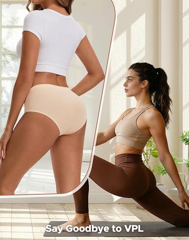 ملابس داخلية نسائية من INNERSY مصنوعة من القطن بدون خياطة سراويل داخلية محببة بدون عرض سراويل بيكيني ناعمة 3 قطع in Kuwait