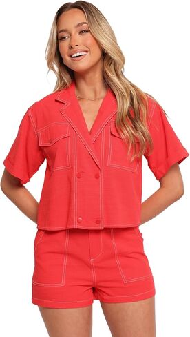 Petal & Pup Womens Flo Shorts Red in Saudi Arabia