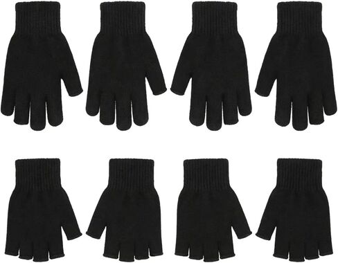 6 أزواج من قفازات الشتاء للأطفال وزوجين من القفازات بدون أصابع in Kuwait