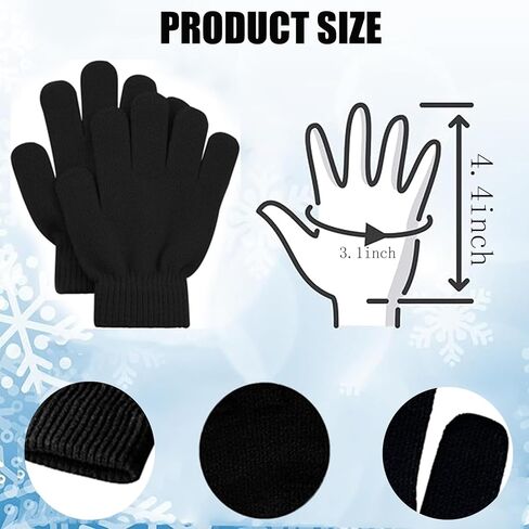 6 أزواج من قفازات الشتاء للأطفال وزوجين من القفازات بدون أصابع in Kuwait