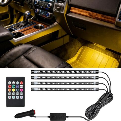 led Lights for car,Ambient Lights for car,car footwell Lights,car Ambient Light,16 Million Colors Music Sync,DIY Mode Multicolor LED Interior Lights for Cars,Trucks,SUVs,12V Power in Kuwait
