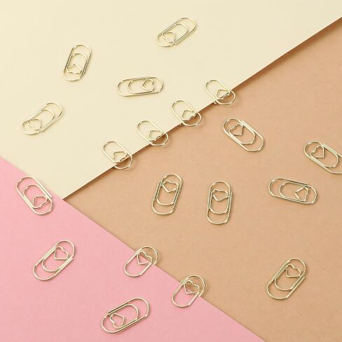 200Pcs Gold Paper Clips Small, Heart Paper Clips, Cute Paperclip Stainless Steel, Heart Shaped Mini Papers Clip for Home Office School Wedding Decorative Supplies(0.79inch) in Kuwait