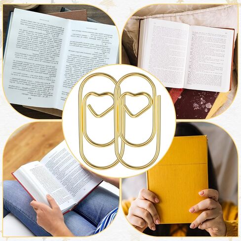 200Pcs Gold Paper Clips Small, Heart Paper Clips, Cute Paperclip Stainless Steel, Heart Shaped Mini Papers Clip for Home Office School Wedding Decorative Supplies(0.79inch) in Kuwait