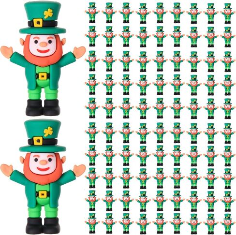 25 Pcs St. Patrick's Day Leprechaun Figurine Mini Leprechaun Dolls Tiny Leprechaun Miniature Irish Figurines Leprechaun Decor for St. Patrick's Day Party Garden Table Decorations (25) in Kuwait