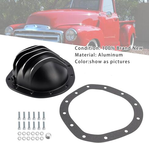 Bruce & Shark 12 Bolt غطاء خلفي تفاضلي من الألومنيوم الأسود مناسب لـ Chevy لـ GMC 1/2 Ton 1962-1982، لـ Chevy Blazer 1/2 Ton aFull-Size 1967-1981، لـ GMC Jimmy 1/2 Ton بالحجم الكامل 1967-1981 in Kuwait