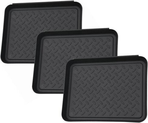 DZS 3 عبوات من صينية الأحذية البلاستيكية وحصيرة التمهيد، صينية مدخل متينة مقاومة للماء للاستخدام الداخلي، مجموعة متعددة للأحذية الموحلة والرطبة in Kuwait