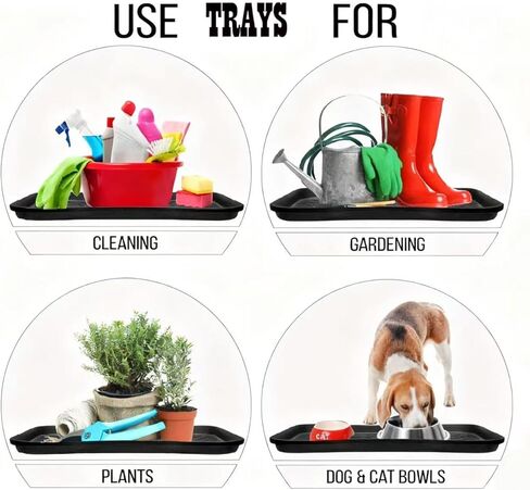 DZS 3 عبوات من صينية الأحذية البلاستيكية وحصيرة التمهيد، صينية مدخل متينة مقاومة للماء للاستخدام الداخلي، مجموعة متعددة للأحذية الموحلة والرطبة in Kuwait