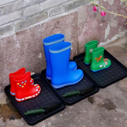 DZS 3 عبوات من صينية الأحذية البلاستيكية وحصيرة التمهيد، صينية مدخل متينة مقاومة للماء للاستخدام الداخلي، مجموعة متعددة للأحذية الموحلة والرطبة in Kuwait