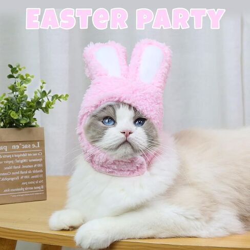 قطعتان من آذان الأرنب للقطط، قبعة أرنب قطيفة مع آذان للقطط والكلاب الصغيرة، زي حفلات عيد الفصح اللطيف، إكسسوارات أغطية الرأس للحيوانات الأليفة in Kuwait