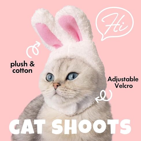 قطعتان من آذان الأرنب للقطط، قبعة أرنب قطيفة مع آذان للقطط والكلاب الصغيرة، زي حفلات عيد الفصح اللطيف، إكسسوارات أغطية الرأس للحيوانات الأليفة in Kuwait