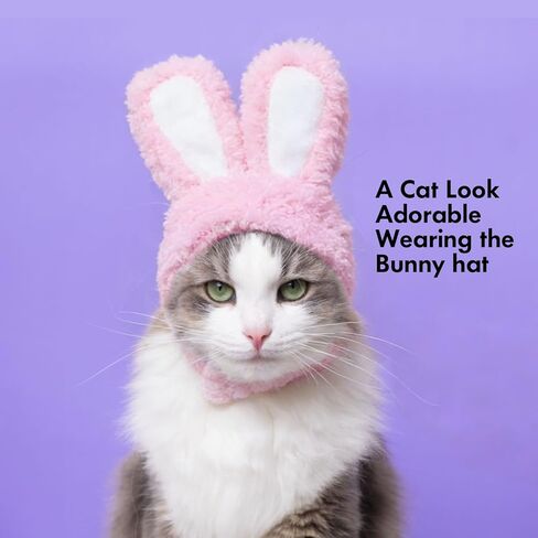 قطعتان من آذان الأرنب للقطط، قبعة أرنب قطيفة مع آذان للقطط والكلاب الصغيرة، زي حفلات عيد الفصح اللطيف، إكسسوارات أغطية الرأس للحيوانات الأليفة in Kuwait