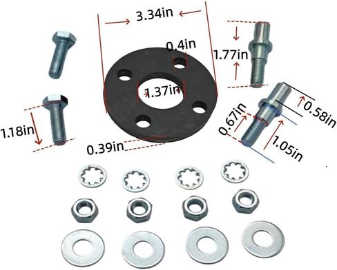 Replacement Steering Coupling Rubber Disk 000941 (Rubber Disk Steering Shaft Coupler Screw spacers included) Fits requiring a 3.75" diameter rag joint disc many Che-Dodg Je-p Fo-rd applications in Saudi Arabia