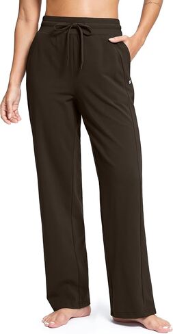 Soothfeel Women's Cotton Sweatpants Lounge Sweat Pants High Waisted Open Bottom Casual Yoga Pants for Women with Pockets in Saudi Arabia