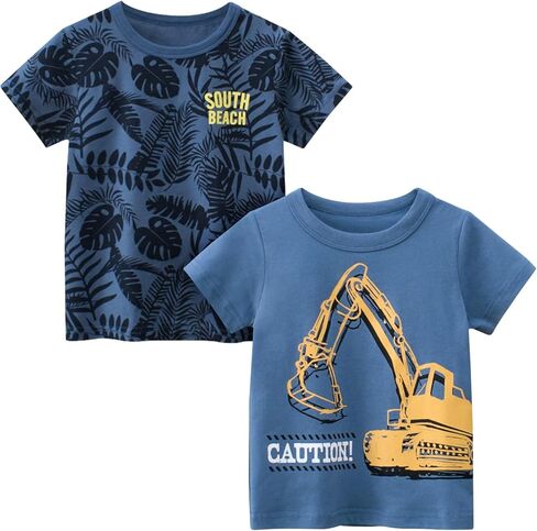 Boys' Short Sleeve T-Shirt and Short Outfit Set Size 1-7 Years Toddler Boys' Dinosaur Print Cotton Summer Outfits Sets in Saudi Arabia