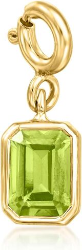 Ross-Simons August/Peridot - Emerald-Cut Birthstone Charm in 18kt Gold Over Sterling in Saudi Arabia