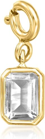 Ross-Simons August/Peridot - Emerald-Cut Birthstone Charm in 18kt Gold Over Sterling in Saudi Arabia