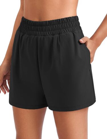 PINSPARK Women's 2 in 1 Running Shorts Quick Dry 2.5" Athletic Shorts High Waisted Workout Shorts with 4 Pockets in Saudi Arabia