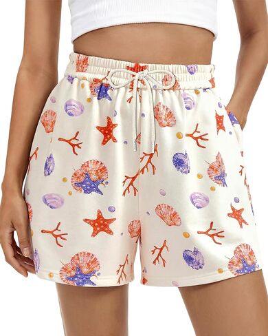 BTFBM Casual Floral Shorts for Women Beach Fashion Pajama 2026 Summer Outfits Lounge Sleep Y2K Beach Bottoms in Saudi Arabia