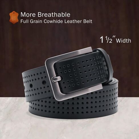 Breathable Punk Rock Y2K Belt Genuine Leather Work Outdoor Casual Jeans Belts 1.5'' in Saudi Arabia
