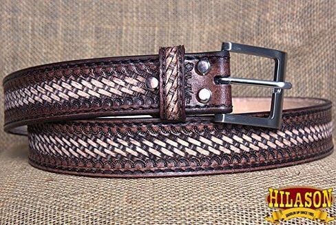 HILASON Western Genuine Leather Belt for Men Women Cowboy Cowgirl Handmade Unisex Full Grain Heavy Duty Tooled Jeans in Saudi Arabia