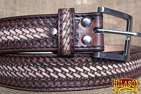 HILASON Western Genuine Leather Belt for Men Women Cowboy Cowgirl Handmade Unisex Full Grain Heavy Duty Tooled Jeans in Saudi Arabia
