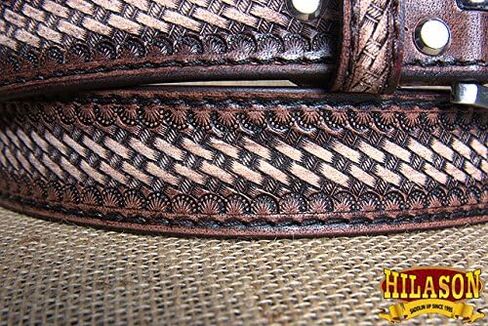 HILASON Western Genuine Leather Belt for Men Women Cowboy Cowgirl Handmade Unisex Full Grain Heavy Duty Tooled Jeans in Saudi Arabia