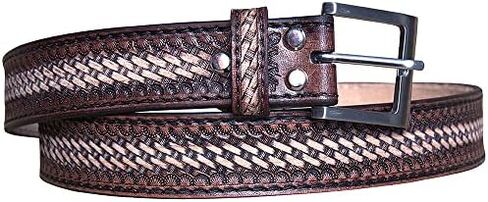 HILASON Western Genuine Leather Belt for Men Women Cowboy Cowgirl Handmade Unisex Full Grain Heavy Duty Tooled Jeans in Saudi Arabia