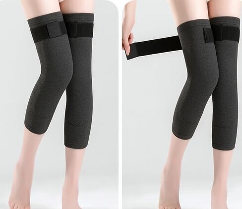 TINAYAUE Cycling Knee Warmers for Women Men Non Slip Stretchy Faux Fur Fleece Lined Cold Leg Warmers Sleeves Warm Knee Pads in Saudi Arabia