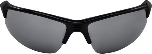 نظارات شمسية رياضية كلاسيكية من AlterImage Arrow ملفوفة للرجال أو النساء بإطار أسود شبه بدون إطار مع أطراف مطاطية بيضاء محفورة وعدسات مرآة فلاش in Kuwait