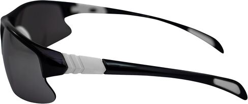 نظارات شمسية رياضية كلاسيكية من AlterImage Arrow ملفوفة للرجال أو النساء بإطار أسود شبه بدون إطار مع أطراف مطاطية بيضاء محفورة وعدسات مرآة فلاش in Kuwait