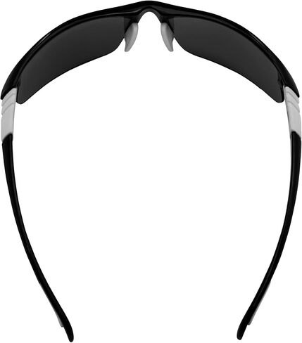 نظارات شمسية رياضية كلاسيكية من AlterImage Arrow ملفوفة للرجال أو النساء بإطار أسود شبه بدون إطار مع أطراف مطاطية بيضاء محفورة وعدسات مرآة فلاش in Kuwait