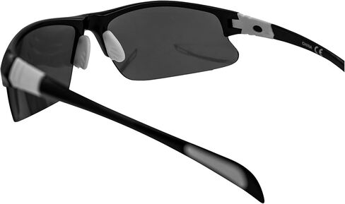 نظارات شمسية رياضية كلاسيكية من AlterImage Arrow ملفوفة للرجال أو النساء بإطار أسود شبه بدون إطار مع أطراف مطاطية بيضاء محفورة وعدسات مرآة فلاش in Kuwait