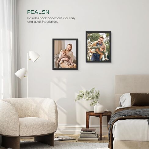 مجموعة إطارات صور PEALSN مقاس 8 × 10 مكونة من 6، إطارات صور سوداء مع زجاج شبكي عالي الدقة، إطارات صور لمعرض الحائط للتركيب على الحائط أو عرض الطاولة، حبيبات خشبية سوداء in Kuwait