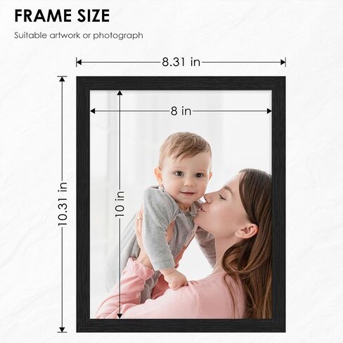 مجموعة إطارات صور PEALSN مقاس 8 × 10 مكونة من 6، إطارات صور سوداء مع زجاج شبكي عالي الدقة، إطارات صور لمعرض الحائط للتركيب على الحائط أو عرض الطاولة، حبيبات خشبية سوداء in Kuwait