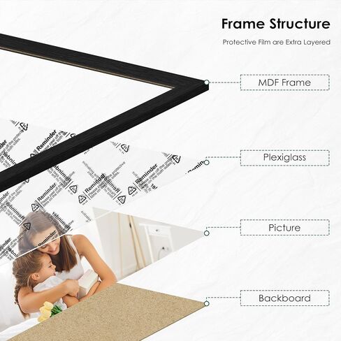 مجموعة إطارات صور PEALSN مقاس 8 × 10 مكونة من 6، إطارات صور سوداء مع زجاج شبكي عالي الدقة، إطارات صور لمعرض الحائط للتركيب على الحائط أو عرض الطاولة، حبيبات خشبية سوداء in Kuwait