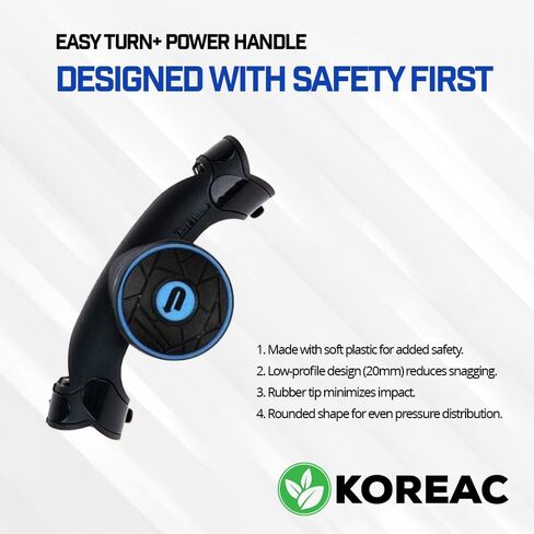 KOREAC_Easy Turn Plus Concept آمن ونحيف ومقبض قوي لعجلة قيادة السيارة ومقبض دوار_أزرق in Kuwait