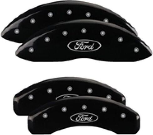 MGP Caliper Covers 10239SFRDBK Black Powder Coat Finish Front and Rear Caliper Cover, Set of 4 (Oval Logo/Ford Silver Characters, Engraved) in Saudi Arabia