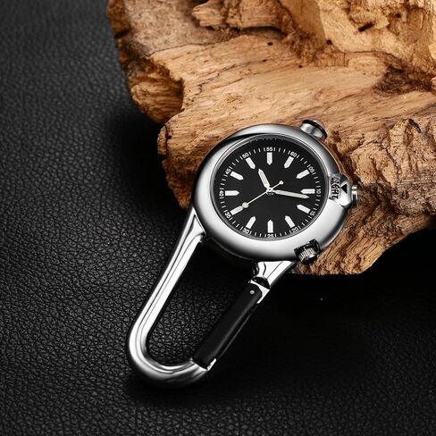Aroncent Carabiner Fob Clip Watch: Outdoor Sport Waterproof and Shockproof Pocket Quartz Watches - Mountaineering Backpack Buckle Watch in Saudi Arabia