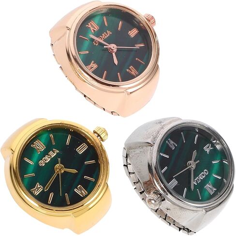 3 pcs Finger Watches Quartz Analog Watch Elastic Band Women Casual Finger Design Birthdays Graduations Holidays in Saudi Arabia