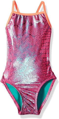 The Finals Youth Women's Cobra Foil Flutter Back Swimsuits in Saudi Arabia