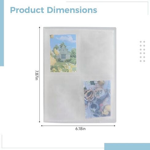 كتاب حامل بطاقات الصور، ألبوم صور 160 جيبًا مقاس 3 بوصات، أكمام على الوجهين، خالٍ من كلوريد الفينيل، حامل بطاقات شفاف للبطاقات البريدية in Kuwait