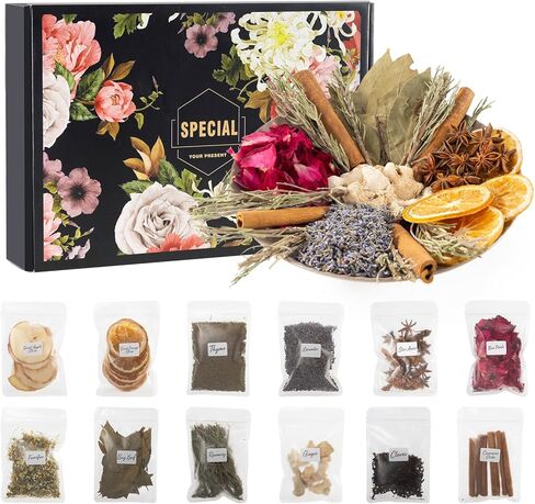 Valentines Day Simmering Potpourri for Every Season with 12 Pcs Different Varieties Dried Fruits and Spices Holiday Simmer Pot Kits for Home Fragrance for Mothers, Teachers, Boy and Girl in Saudi Arabia