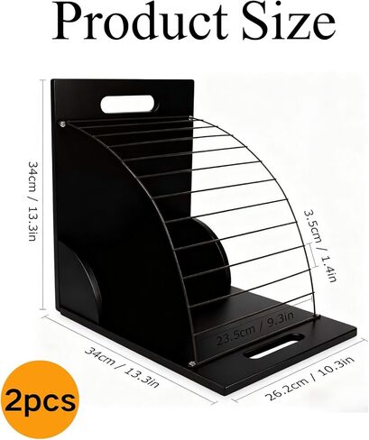 2 Pcs Clipboard Holder, Wood and Metal Clipboard Holder Storage, Multi-Tier Document Storage System for Office and Classroom Assembly Required in Saudi Arabia