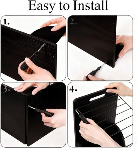 2 Pcs Clipboard Holder, Wood and Metal Clipboard Holder Storage, Multi-Tier Document Storage System for Office and Classroom Assembly Required in Saudi Arabia