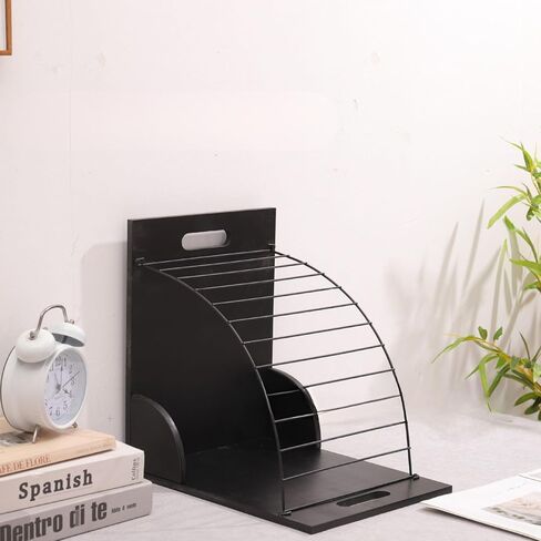 2 Pcs Clipboard Holder, Wood and Metal Clipboard Holder Storage, Multi-Tier Document Storage System for Office and Classroom Assembly Required in Saudi Arabia