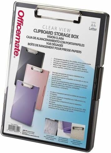 Officemate® Clear View Clipboard Storage Box, 9-7/16" x 13-7/16", Black in Saudi Arabia