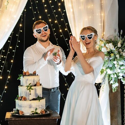 Flutesan 12 Pcs Personalized Heart Pearl Sunglasses Bulk Bride Sunglasses with 4 Paint Pens for DIY Bachelorette Wedding Party Favors in Saudi Arabia