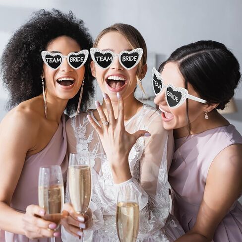 Flutesan 12 Pcs Personalized Heart Pearl Sunglasses Bulk Bride Sunglasses with 4 Paint Pens for DIY Bachelorette Wedding Party Favors in Saudi Arabia